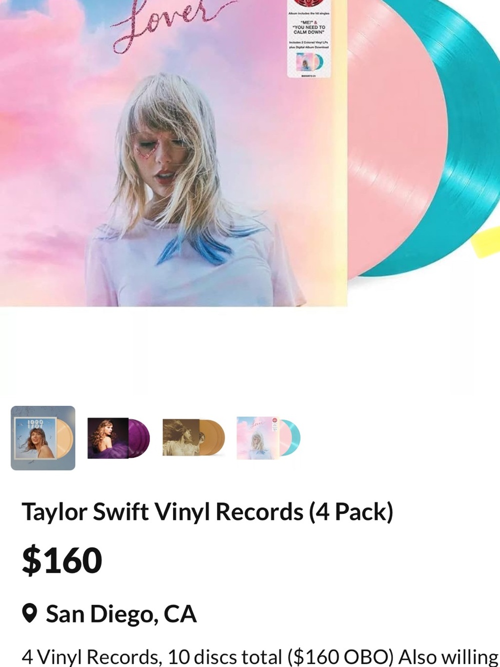 Taylor Swift Gold & Cream Vinyl Record Pack